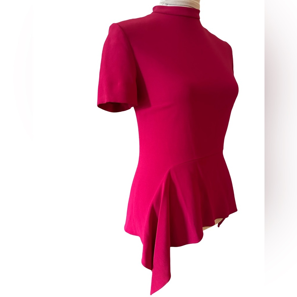 Stella McCartney Pink Asymmetric Mock Neck Top